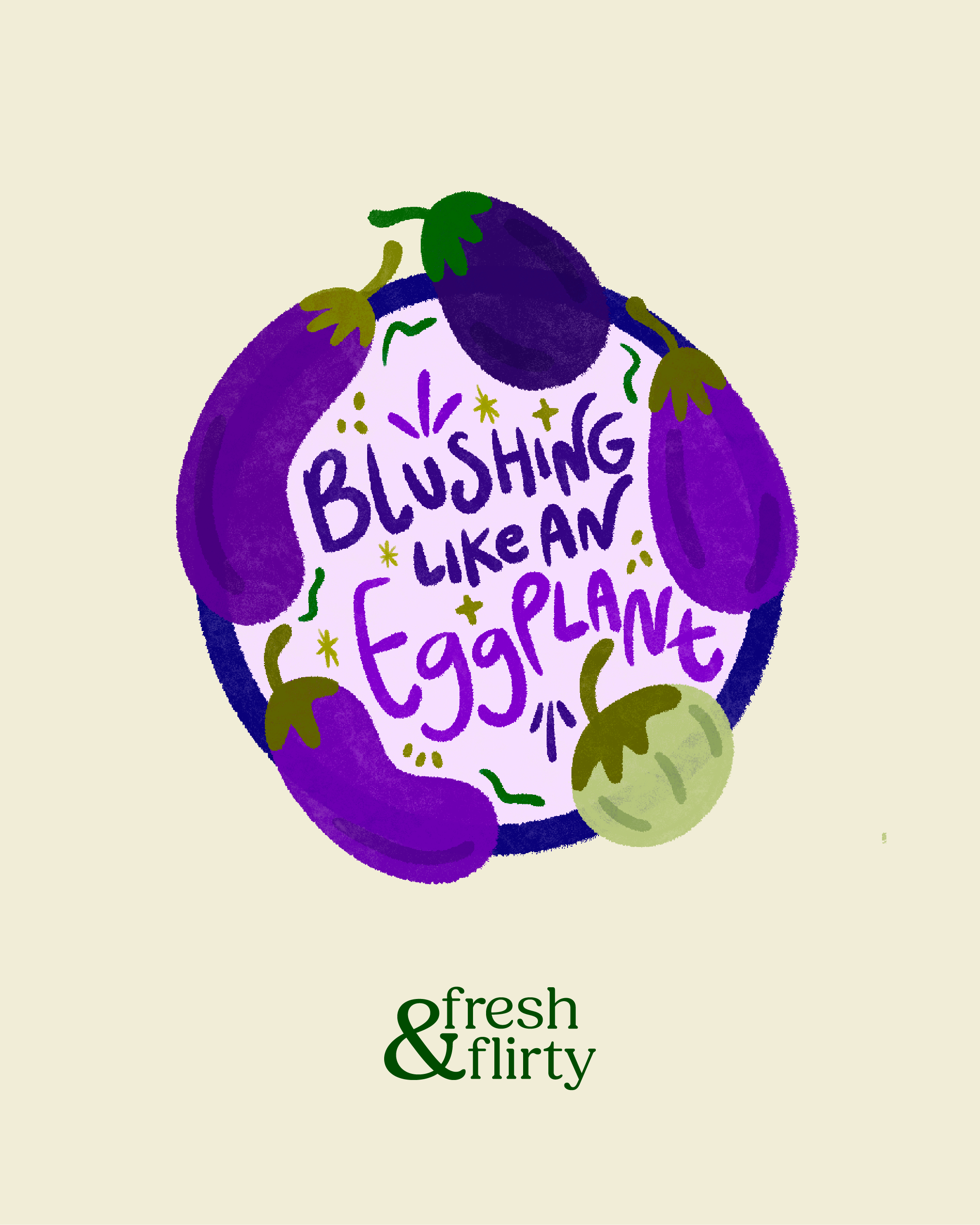 Blushing Like An Eggplant Sticker