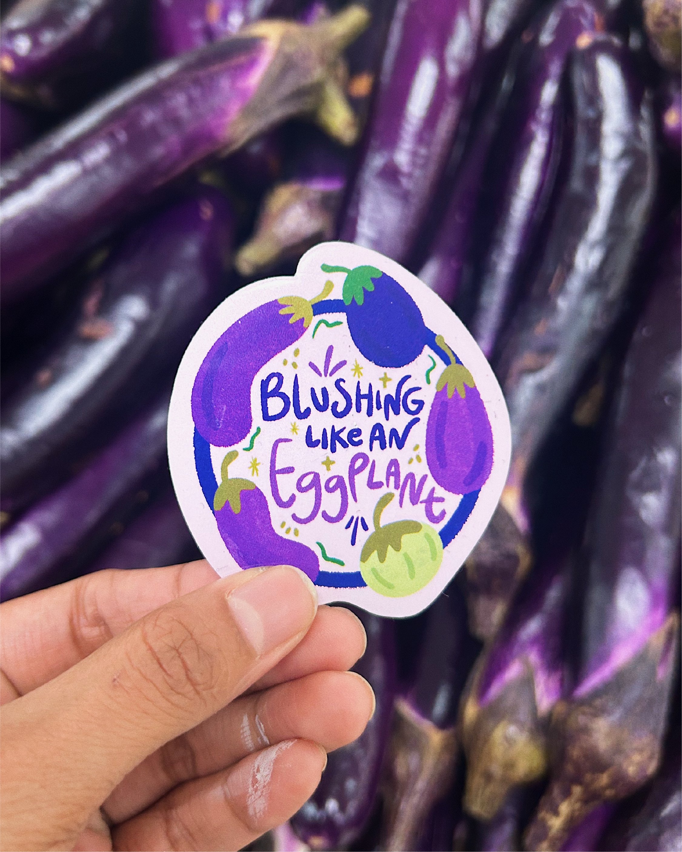 Blushing Like An Eggplant Sticker