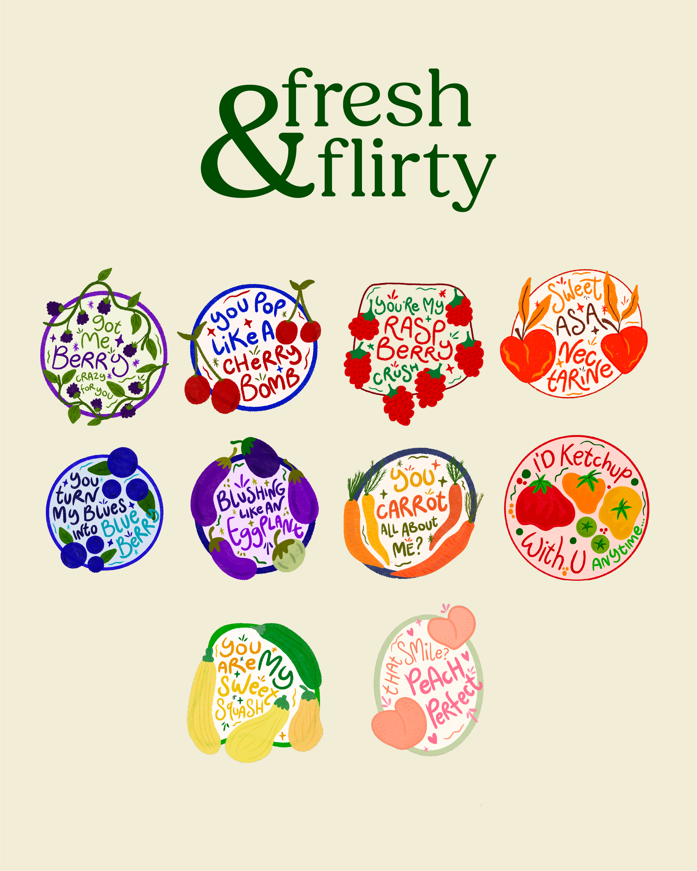 Fresh & Flirty Sticker Set