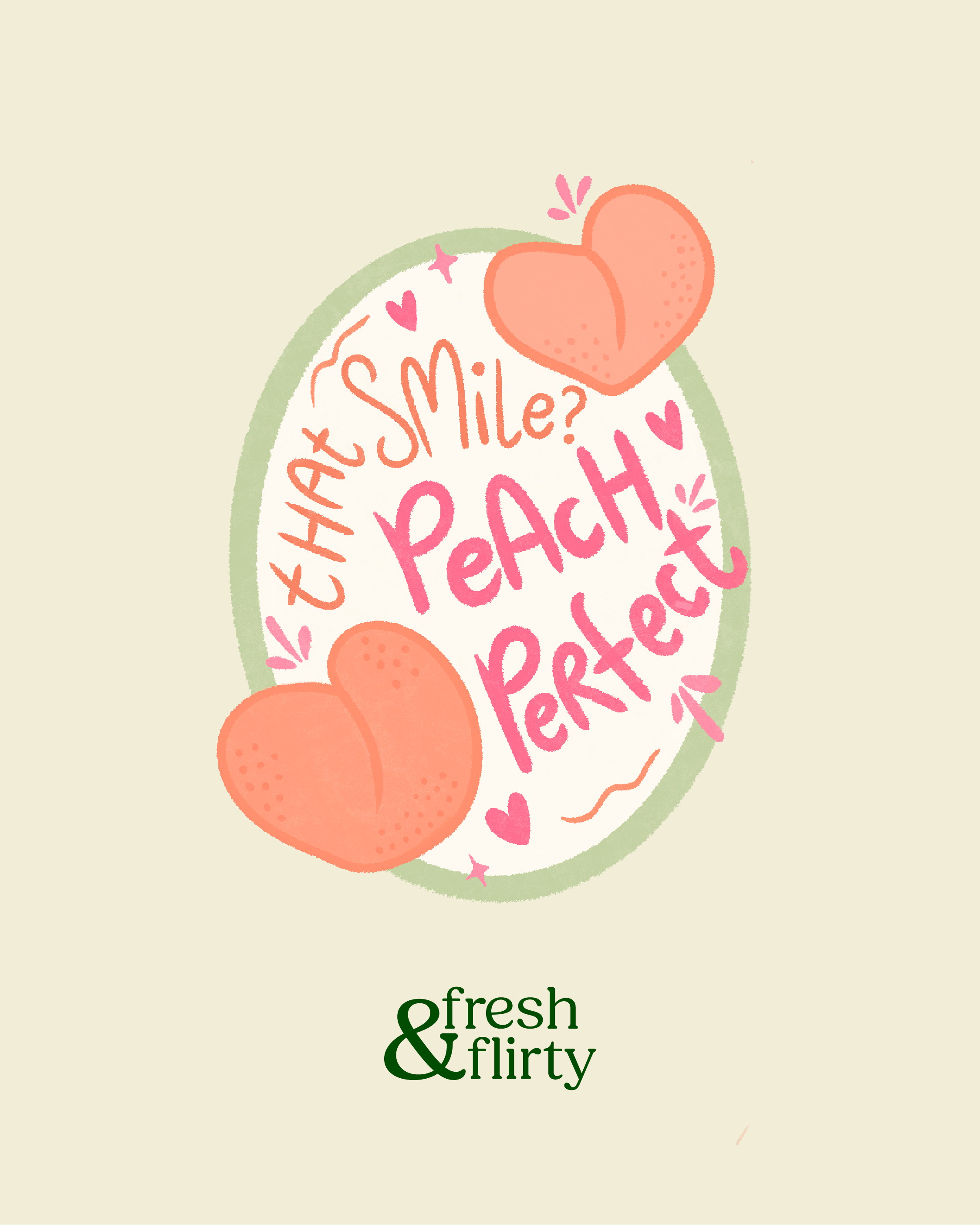 Peach Perfect Smile Sticker