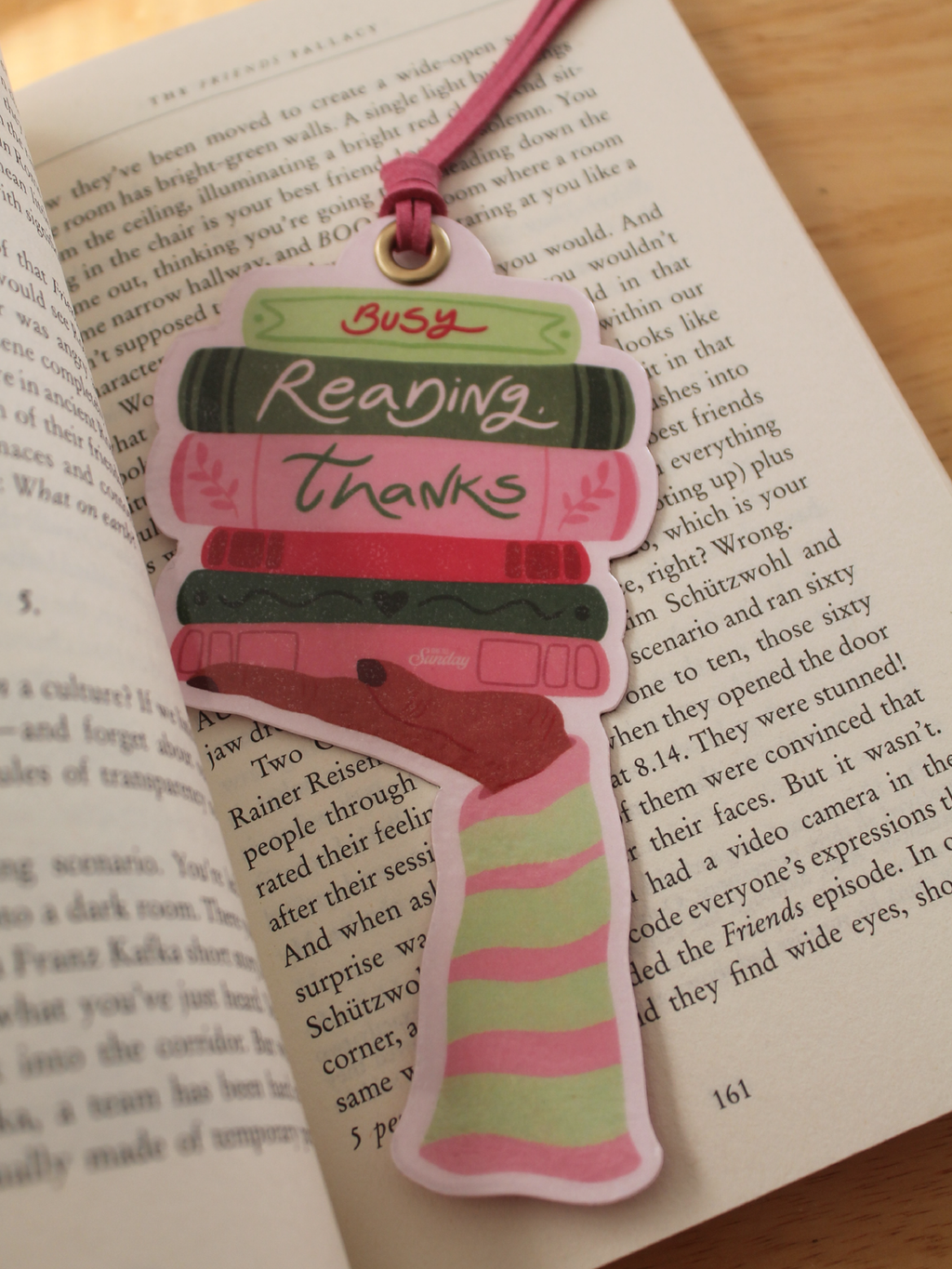 Busy Reading Thanks Bookmark