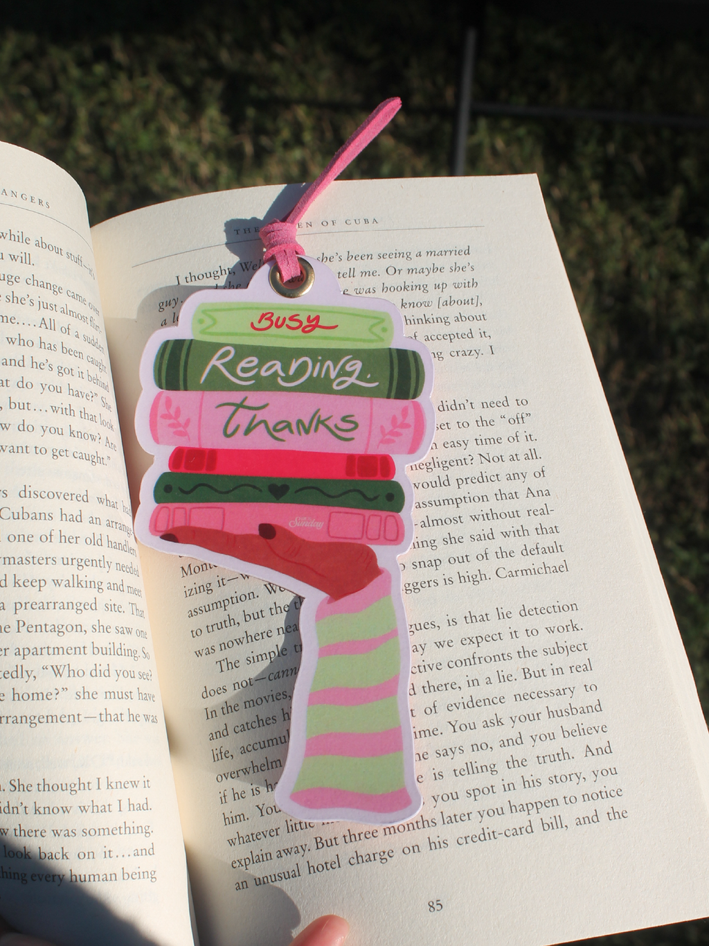 Busy Reading Thanks Bookmark
