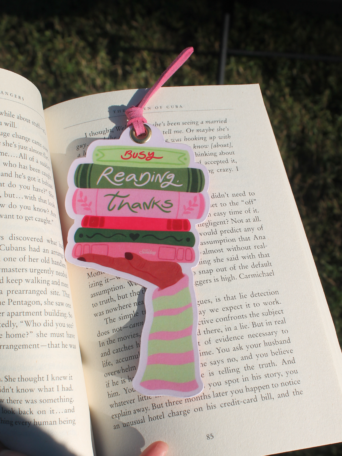Busy Reading Thanks Bookmark