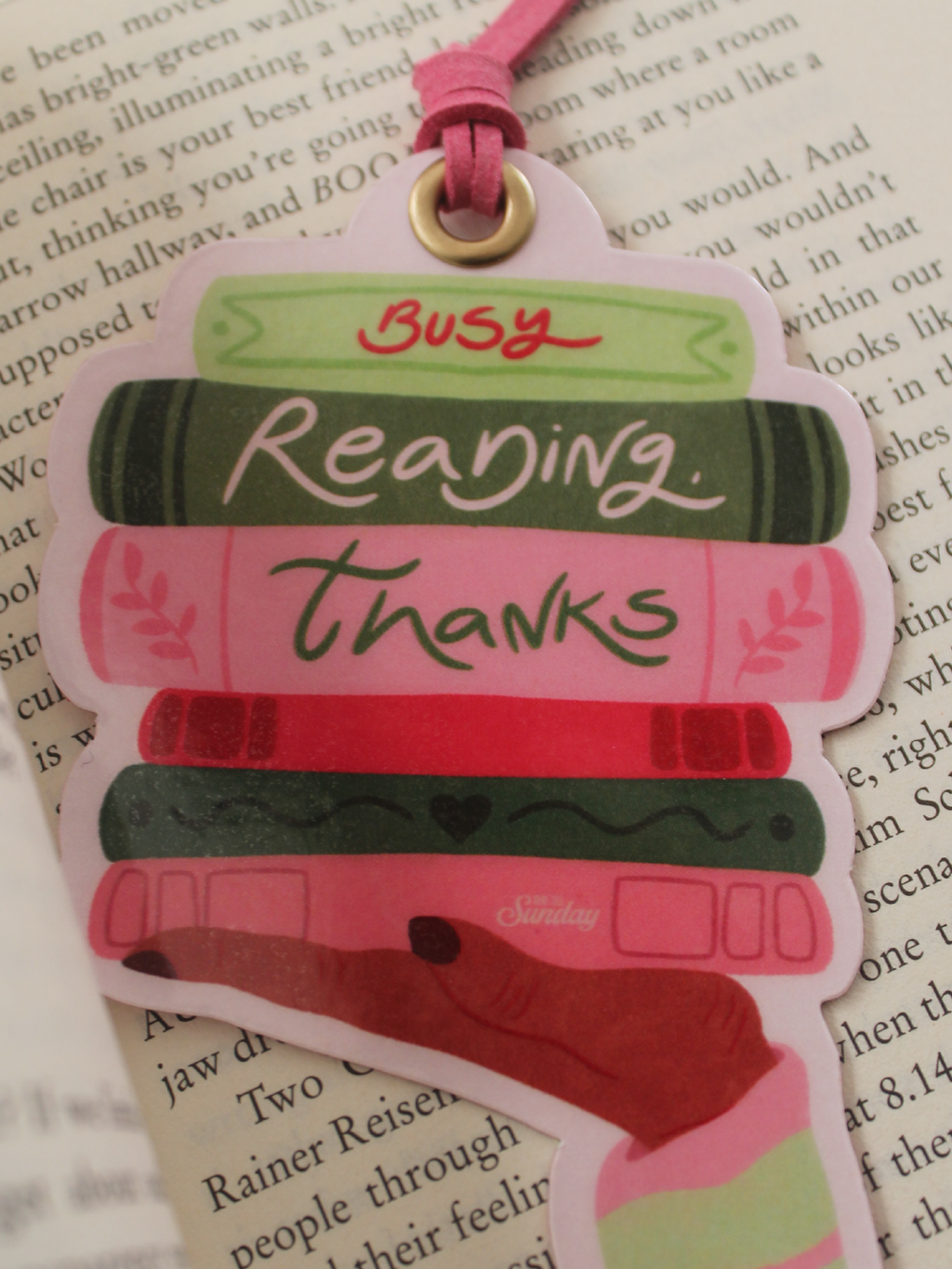 Busy Reading Thanks Bookmark