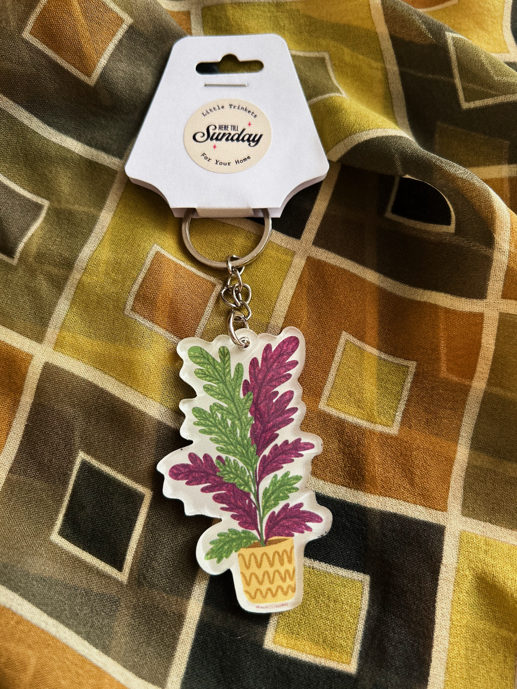 Croton Plant Keychain