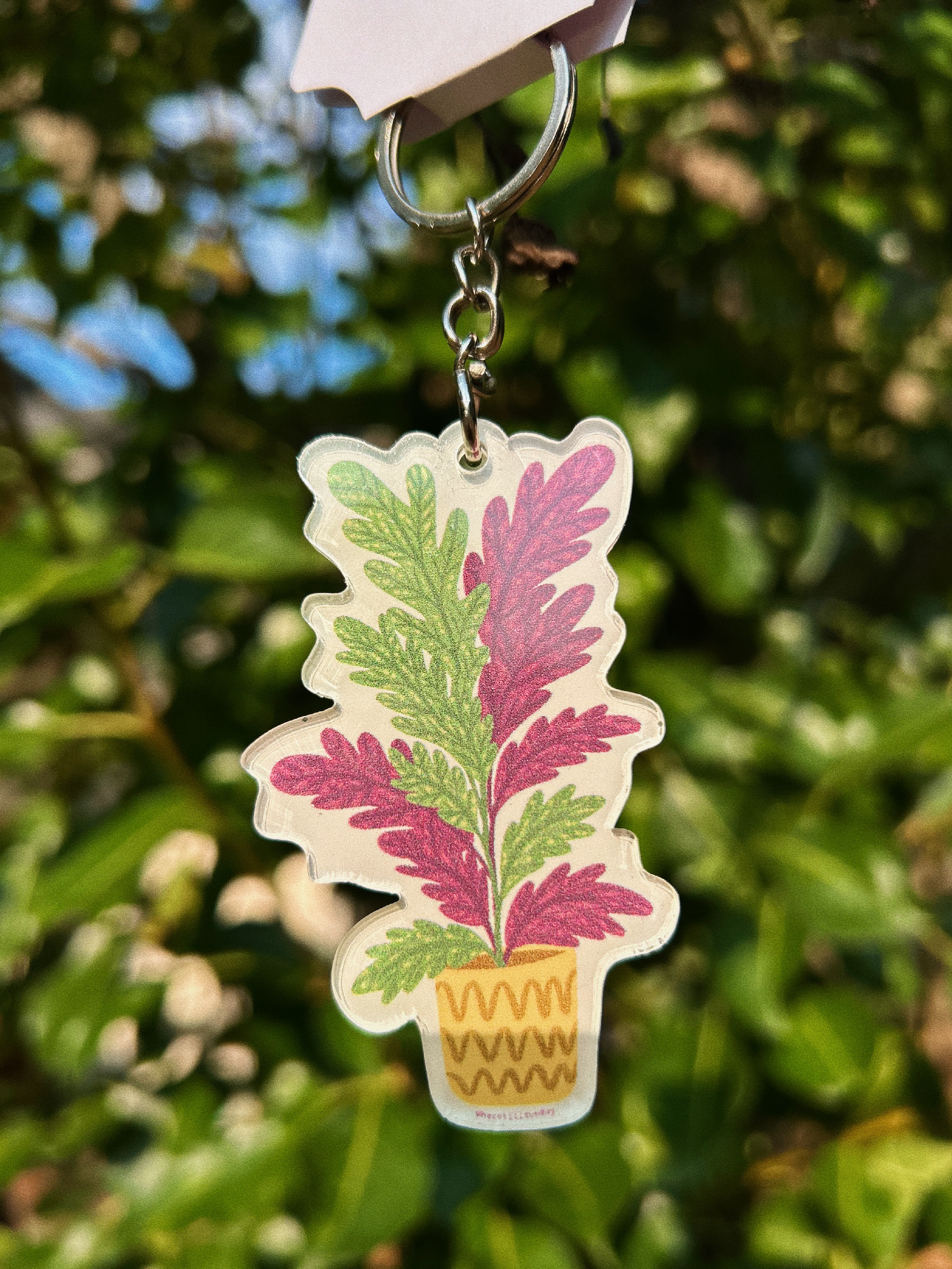 Croton Plant Keychain