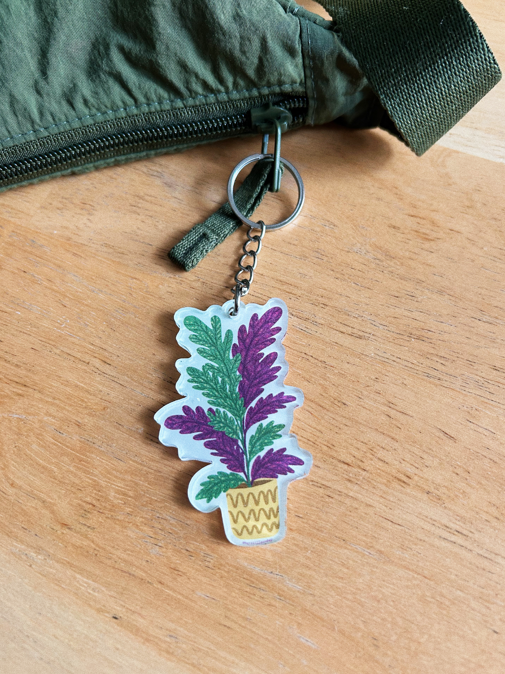Croton Plant Keychain