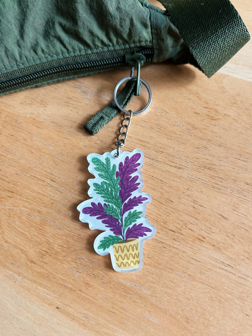 Croton Plant Keychain