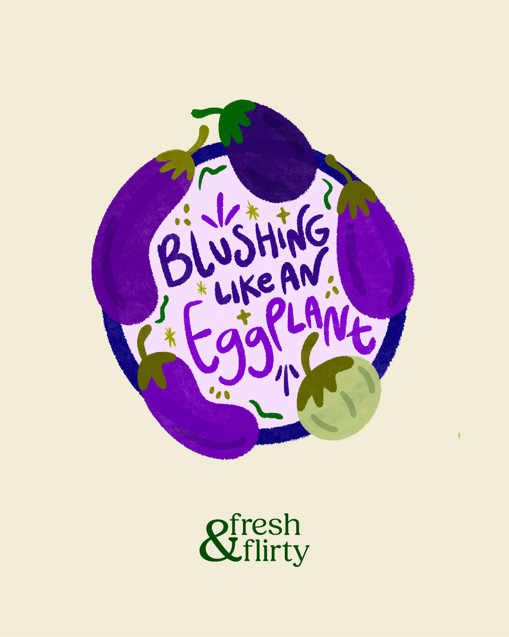 Blushing Like An Eggplant Sticker