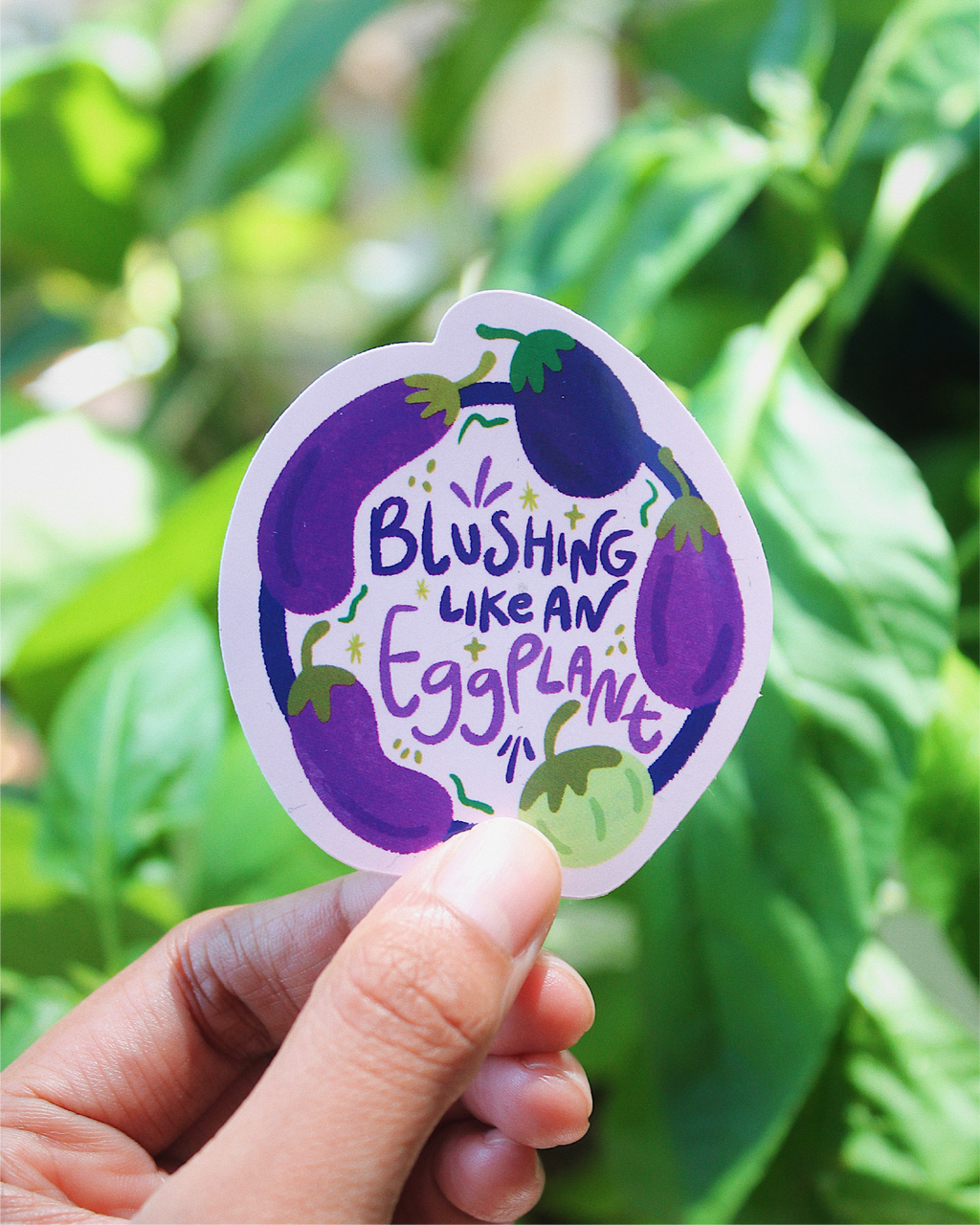 Blushing Like An Eggplant Sticker