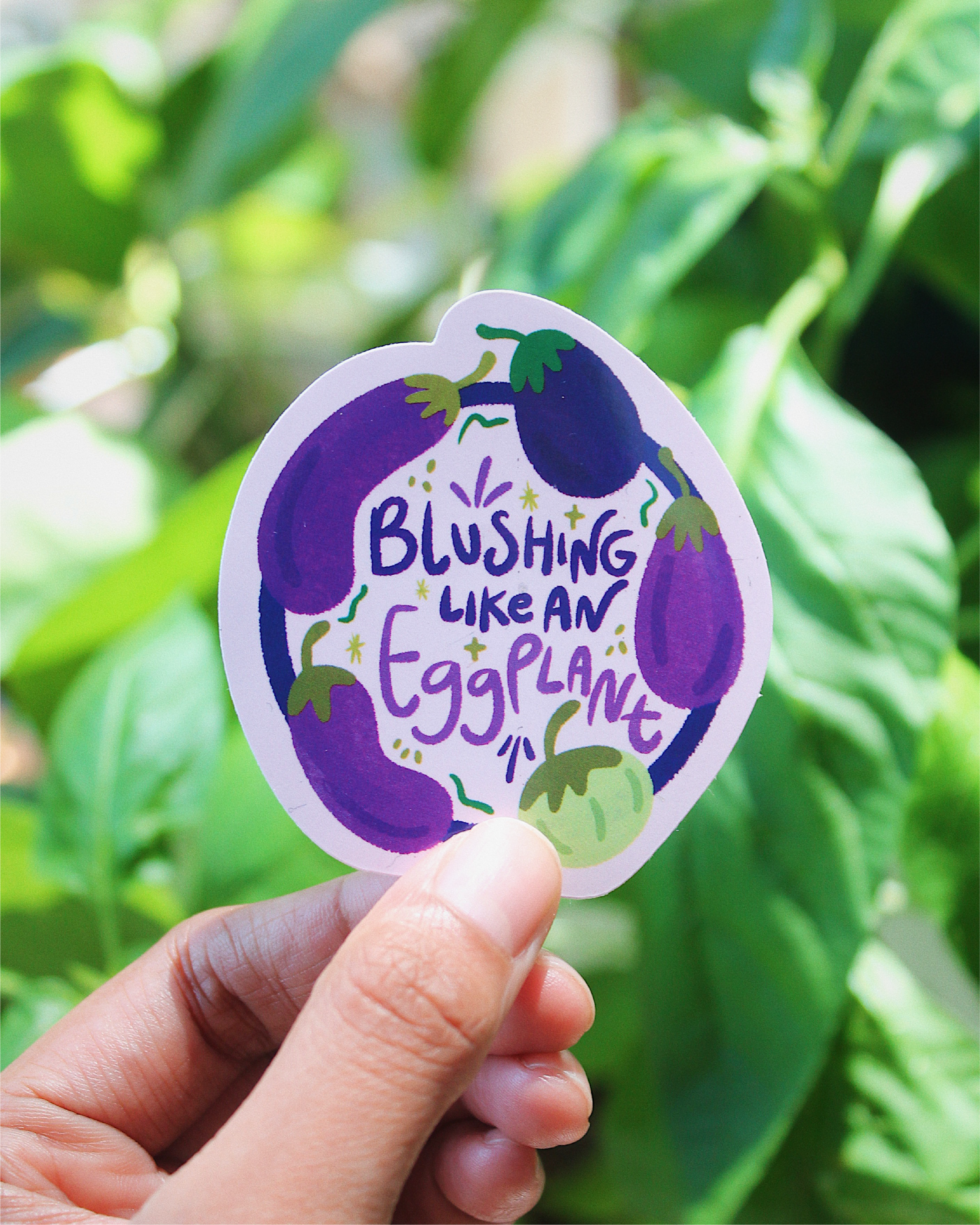 Blushing Like An Eggplant Sticker