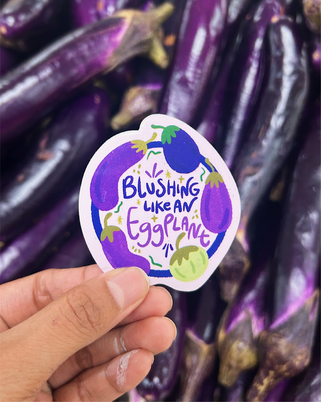 Blushing Like An Eggplant Sticker