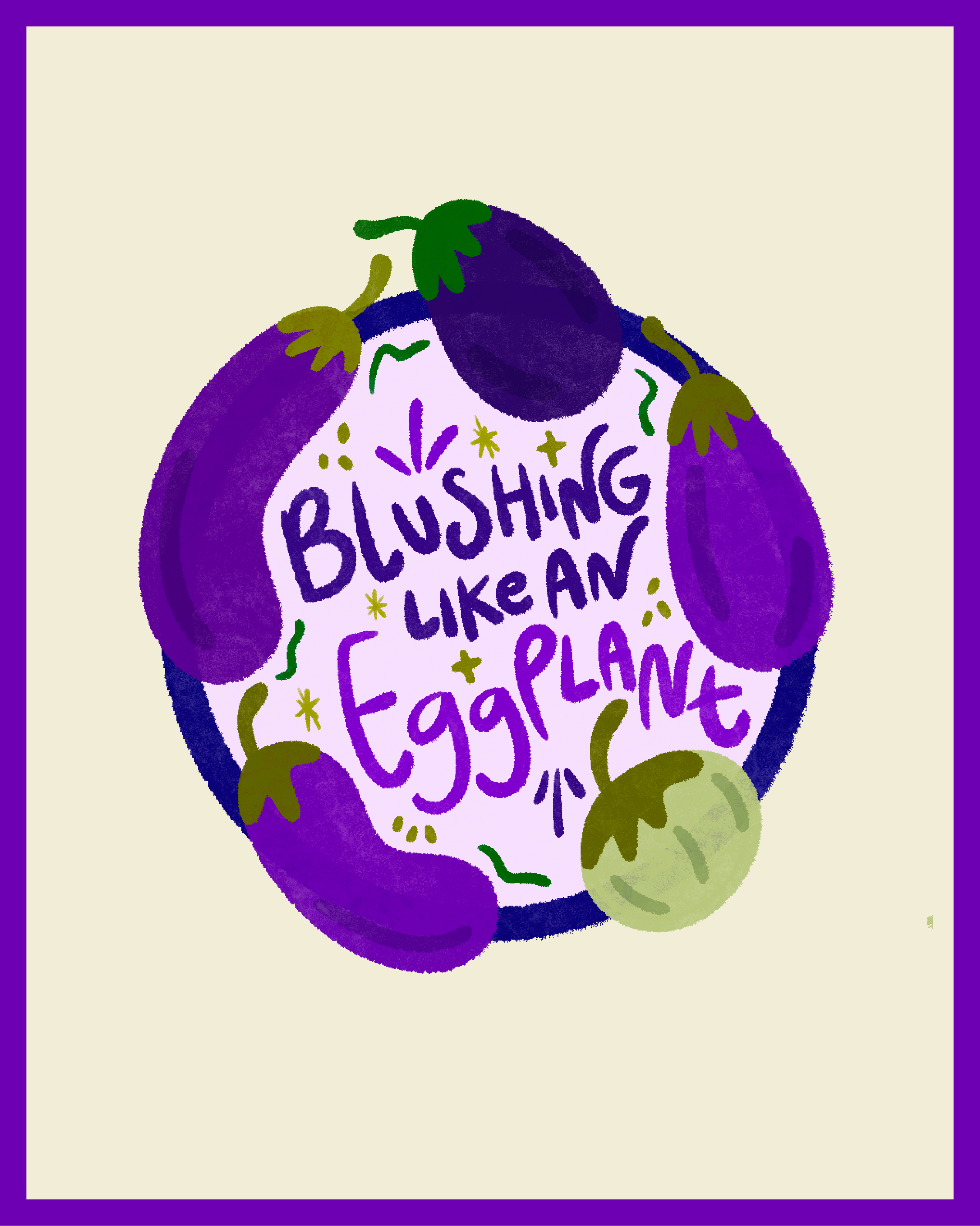 Blushing Like An Eggplant Sticker