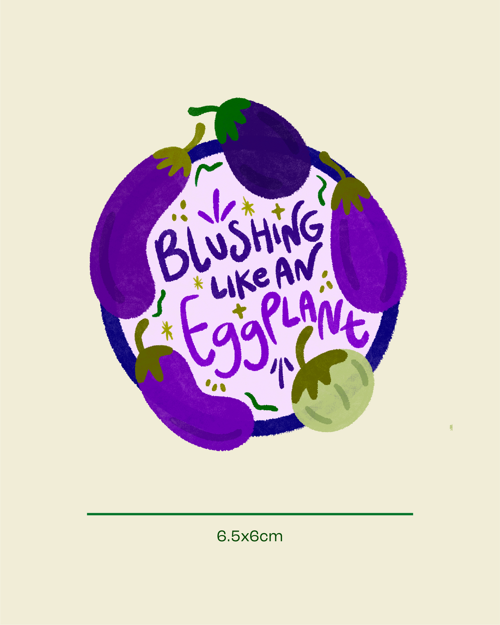 Blushing Like An Eggplant Sticker