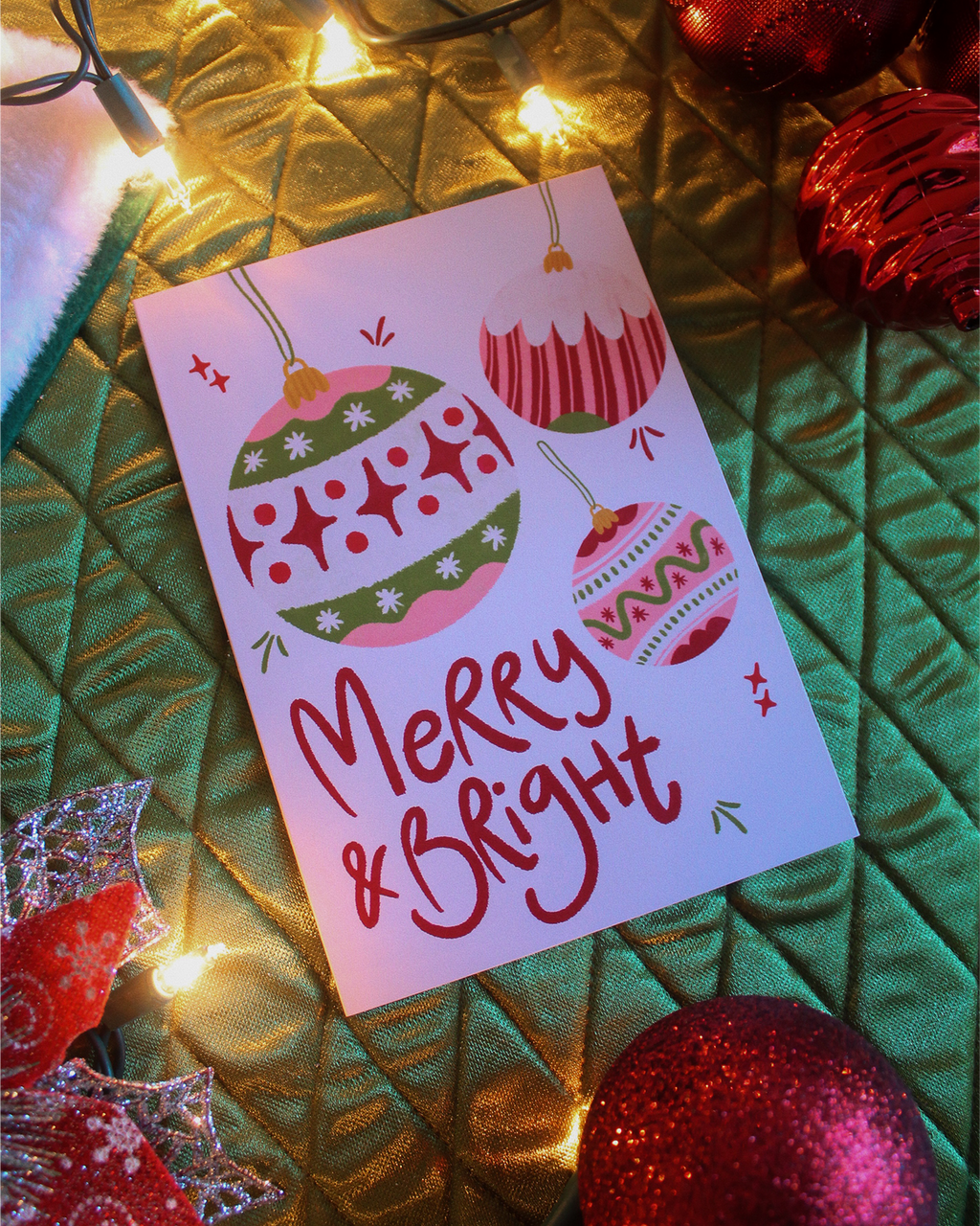 Merry & Bright - Christmas Card