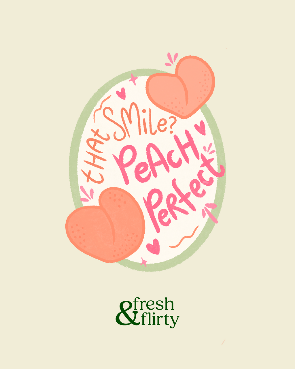 Peach Perfect Smile Sticker