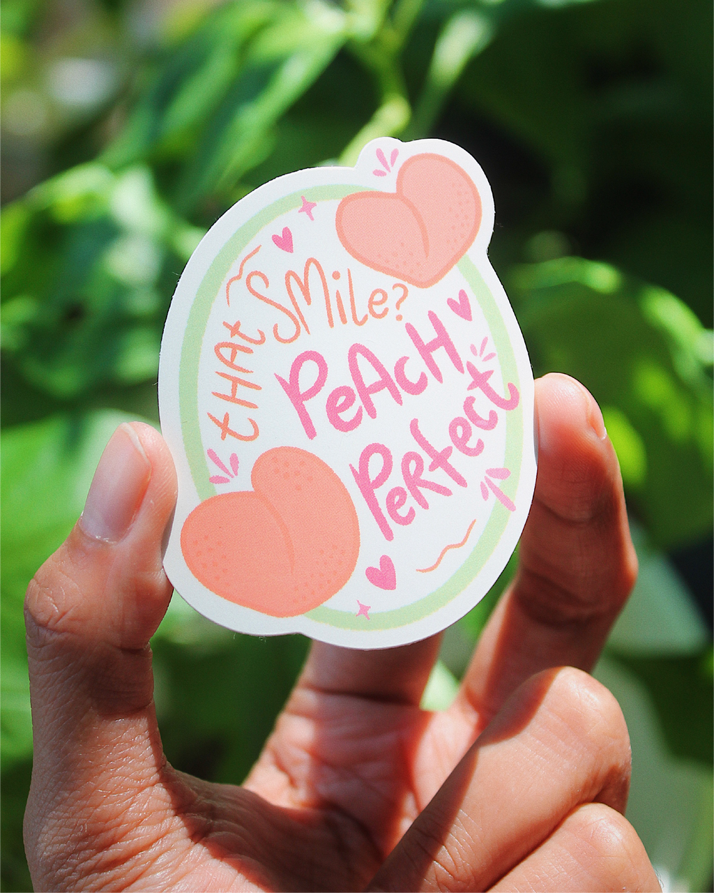 Peach Perfect Smile Sticker