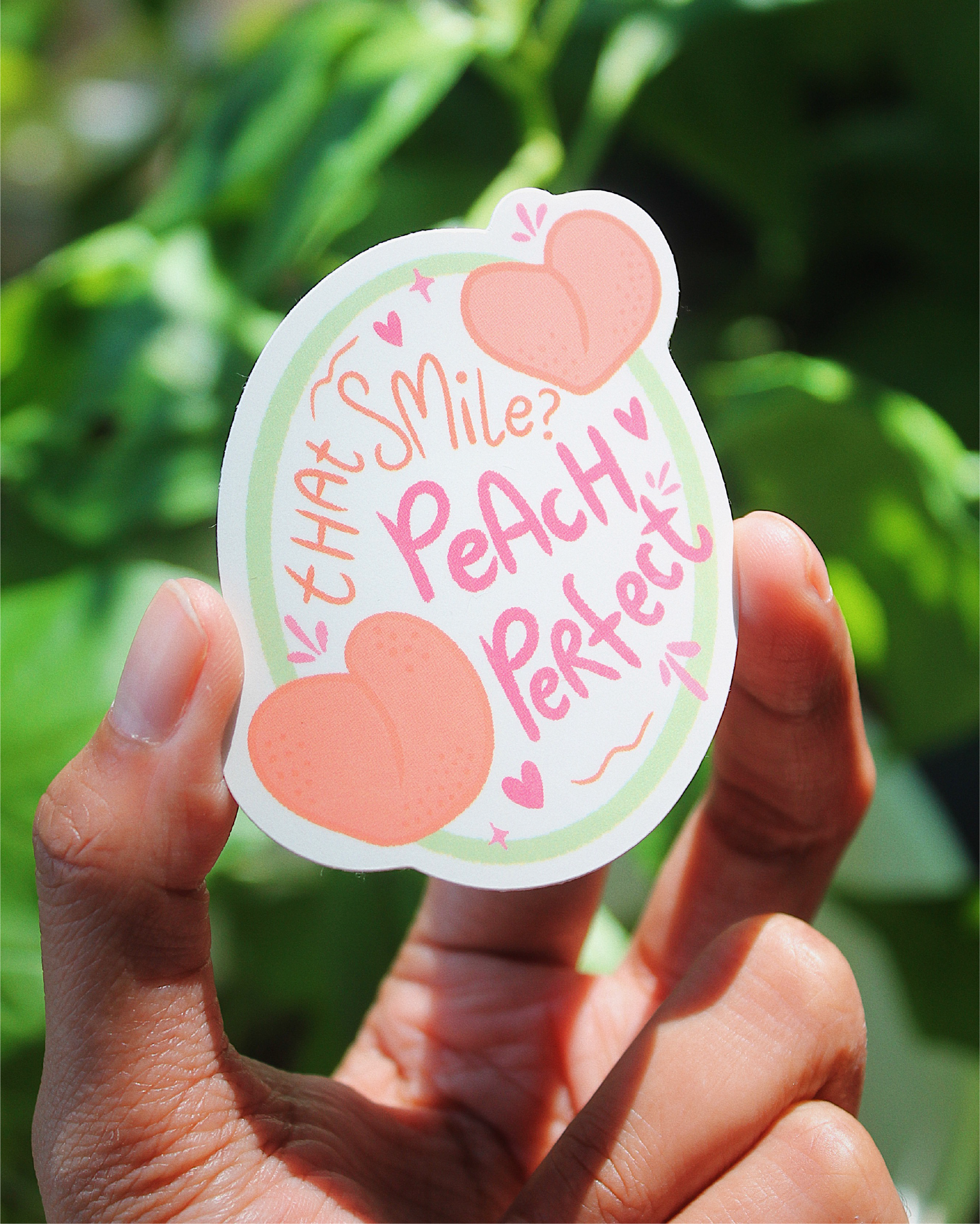 Peach Perfect Smile Sticker