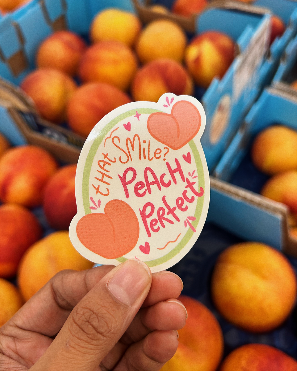 Peach Perfect Smile Sticker