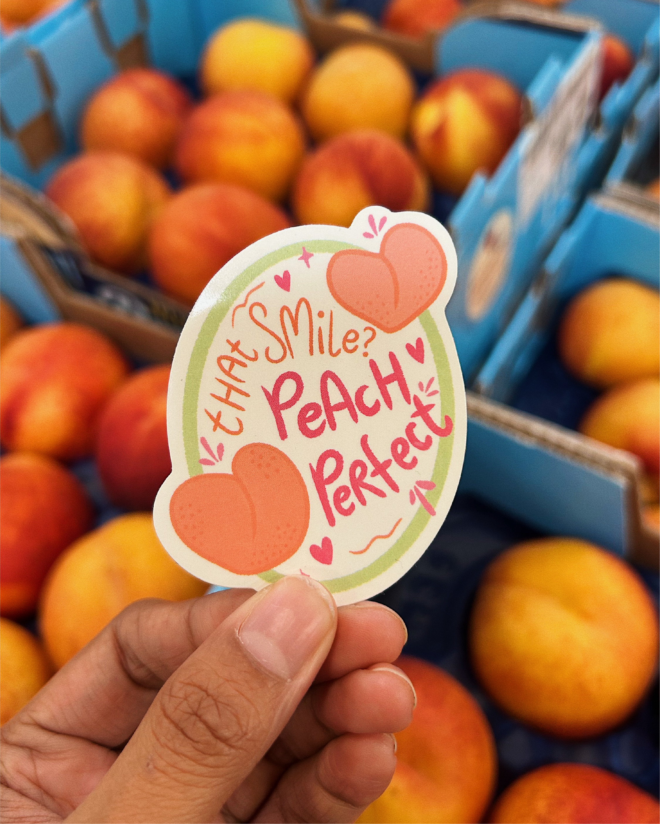 Peach Perfect Smile Sticker