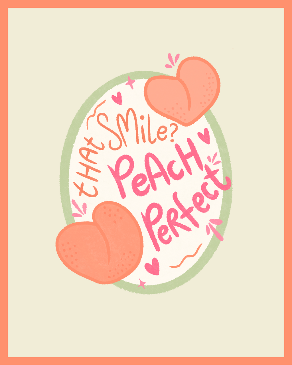 Peach Perfect Smile Sticker