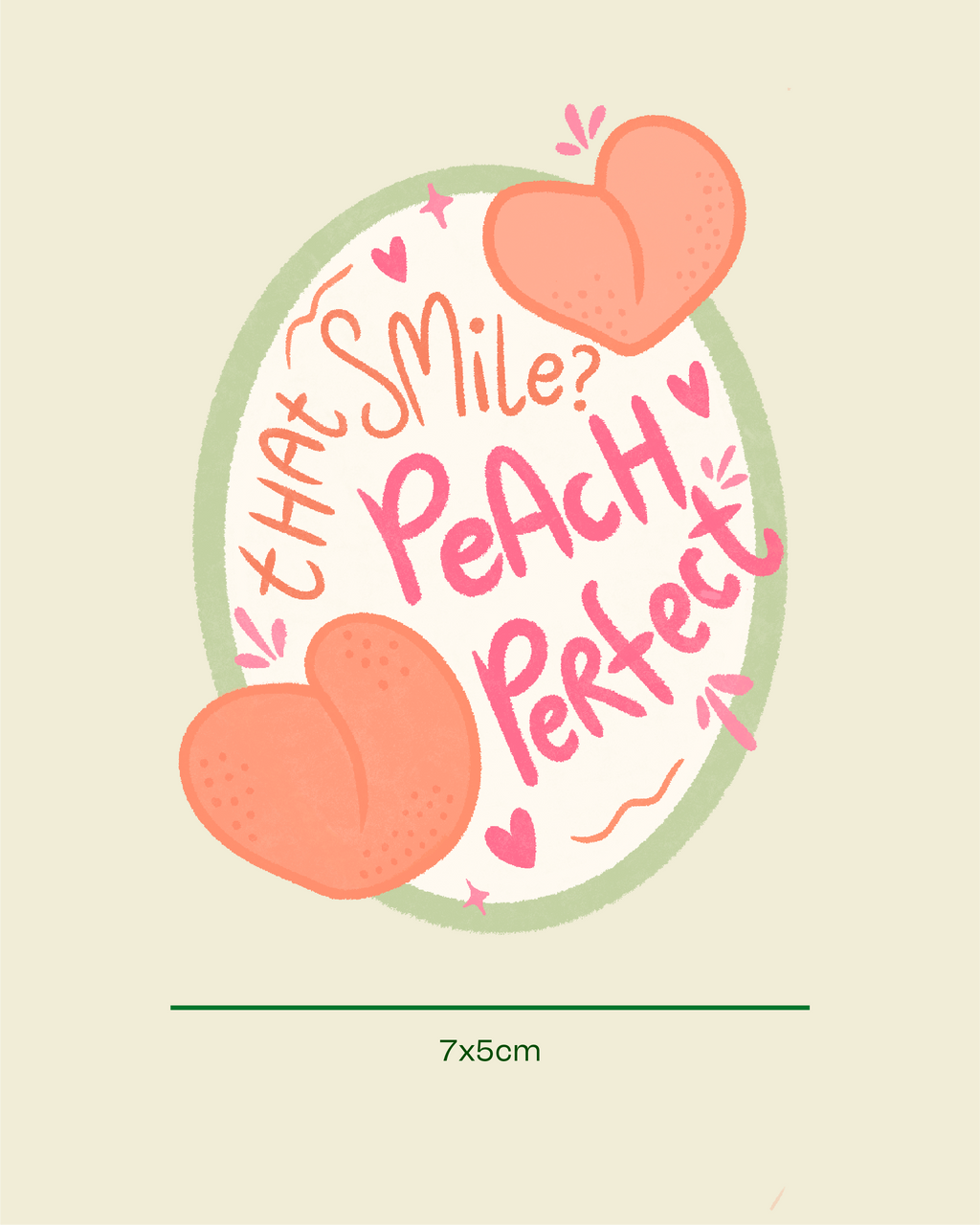 Peach Perfect Smile Sticker