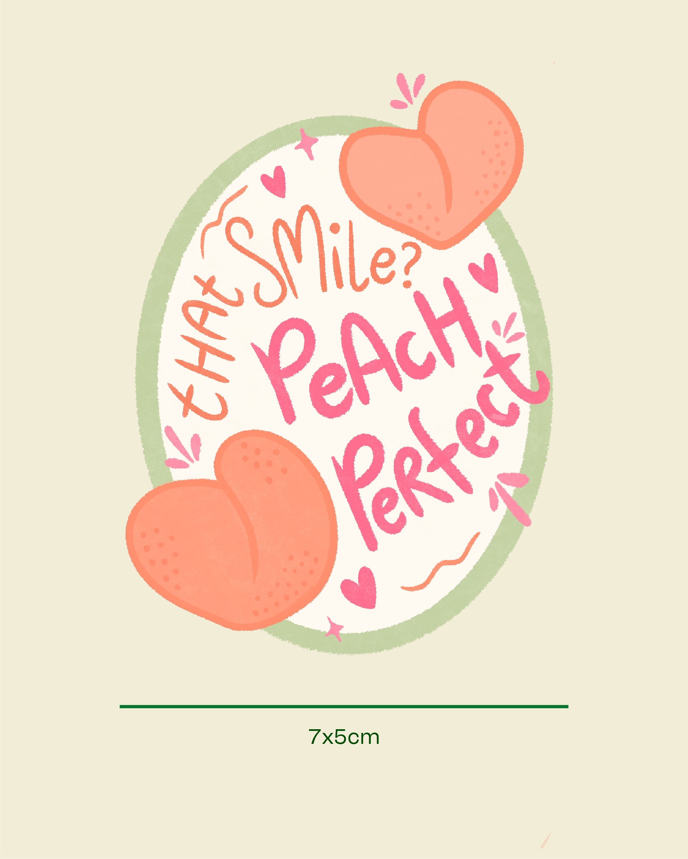 Peach Perfect Smile Sticker
