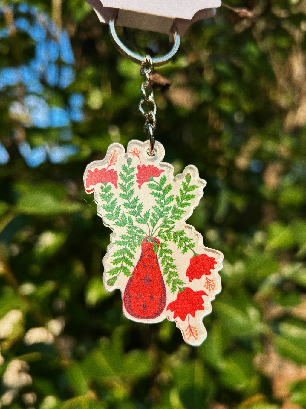 Hibiscus Plant Keychain